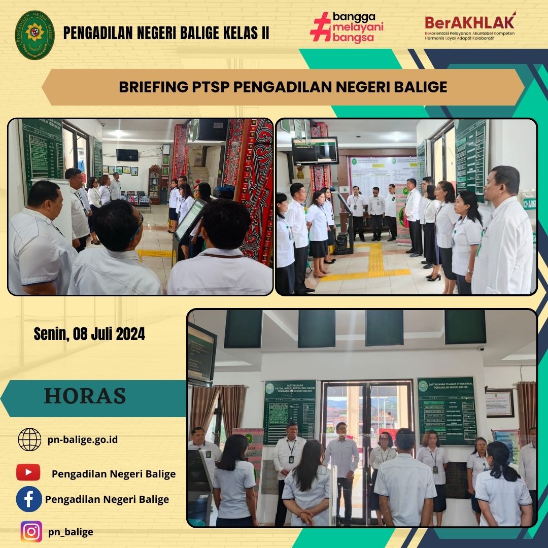 BRIEFING PTSP PN BALIGE, PADA  HARI SENIN 08 JULI 2024